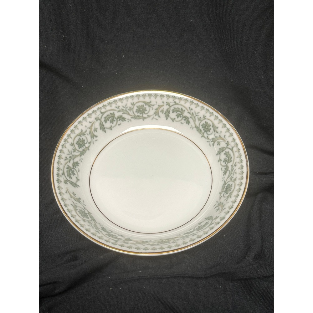 Rose China Bowl White Green Floral Scroll Gold Trim 3705 ADA Japan Fruit Dessert